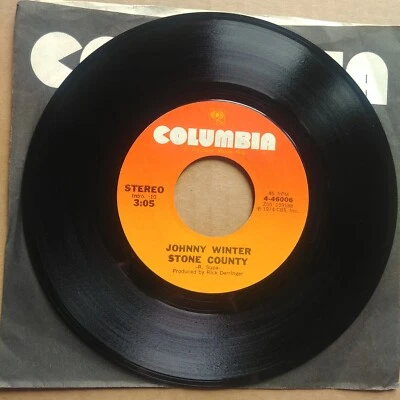JOHNNY WINTER Stone County/Bad Luck Situation 45 7" POP ROCK Record Vinyl 1974 Foto 1 de 2