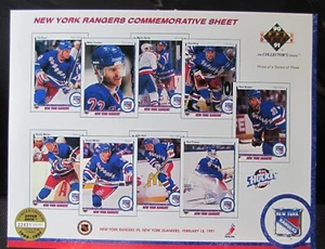 90 91 UPPER DECK NEW YORK RANGERS FOGLIO COMMEMORATIVO 18-02-1991 - Foto 1 di 1