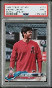 2018 Topps Update #US1 Shohei Ohtani Warm Up Shirt SP variation RC PSA 9 MINT - Picture 1 of 2