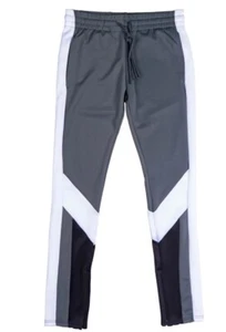 12 AM NATION COLOR BLOCK TRACK MENS PANTS M.GRAY / WHITE/ BLACK SIZE M Joggers - Picture 1 of 10