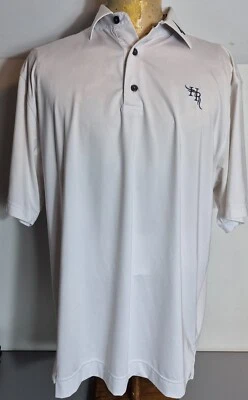 Camisa polo Footjoy Golf Performance para hombre grande blanca logotipo de FJ Hawks Ridge Foto 1 de 4