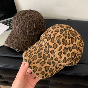 Leopard Print Baseball Cap Unisex Sun Hat Adjustable Sports Cap For Outdoors - Picture 1 of 12