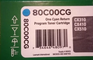 Original Lexmark 80C00CG Tonerkassette Cyan Neu im Karton - Bild 1 von 1