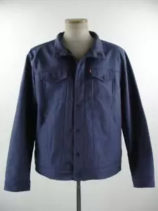 Levi's Men's L Soft Shell Classic Trucker Jacket Stand Collar Heather Denim Blue - Picture 1 of 22