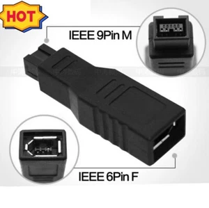 Firewire 800 to 400 Adapter Male 9 Pin to Female 6 Pin IEEE 1394 Converter Lot - Picture 1 of 4