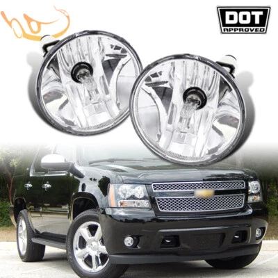 Luces antiniebla de lente transparente con bombillas para 07-14 Chevy Tahoe Avalanche Suburban GMC Yukon Foto 1 de 4