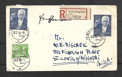 GERMANY SC 9N111 by 2  ON REGISTERED COVER TO USA   FVF - Image 1 of 2