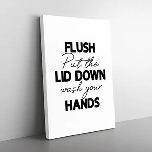 A filo metti giù il coperchio lavati le mani V2 tipografia tela wall art stampa decorazione - Foto 1 di 6
