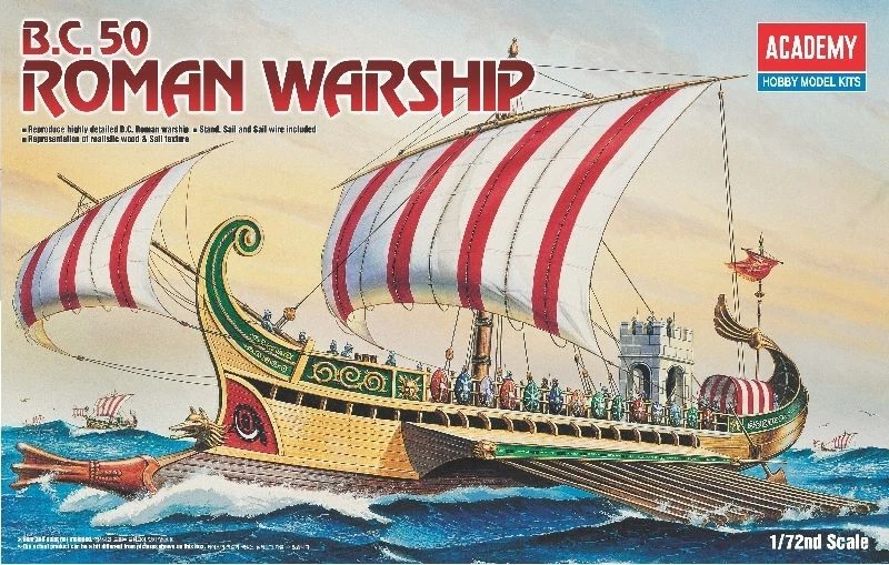 Roman Warship B.C. 50 1:72 Plastic Model Kit ACADEMY - Immagine 1 di 1