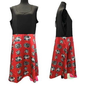 SUCREFAS Fit & Flare Tea Length Dress Sleeveless Black And Red Women’s 4X NEW - Picture 1 of 8