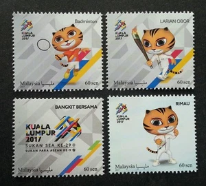 *ENVÍO GRATUITO Malasia 29th SEA Games 9th Para ASEAN 2017 cometas de tigre (estampilla) montada sin montar o nunca montada - Imagen 1 de 5