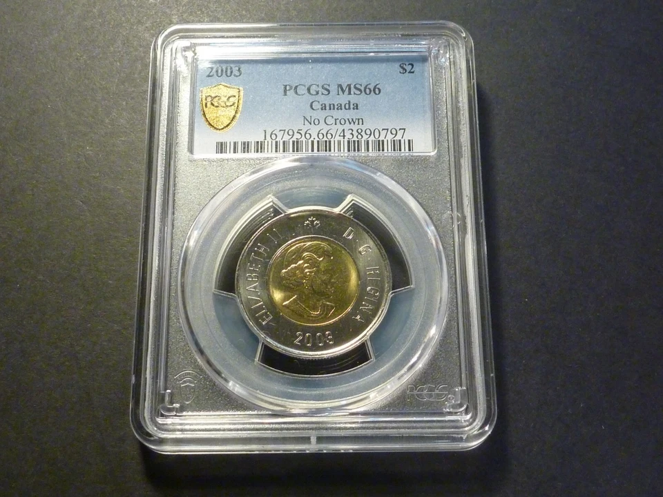 GEM: 2003 New Efiigy (no crown) business strike $2 PCGS MS-66 Gold Shield - Image 1 of 4