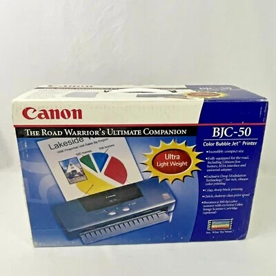 Canon BJC-50 Color Bubble Jet Printer K10158 New Open Box Portable Scanner  - Image 1 of 4