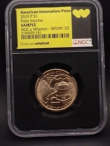 NGC x Whatnot WFOM ‘23 BLACK CORE SAMPLE Slab Polio Vaccine 2019-P Exclusive! - Picture 1 of 2