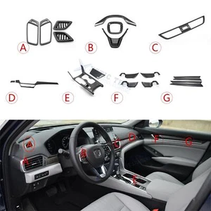Carbon Fiber ABS Console AC Vent Gear Shift Panel Cover For Honda Accord 2018-22 - Picture 1 of 17