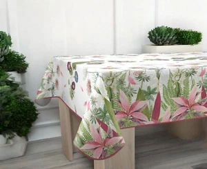 Tischdecke 150x300 weiß bunt Natur pflegeleicht Schmutzabweisend Küche Garten - Bild 1 von 4