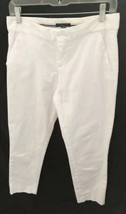 Tommy Hilfiger White Cotton Straight Leg Ankle Pants - Size 4 - Picture 1 of 2