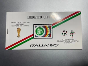 1990 Libretto Italia '90 Con 6 Francobolli Germania Campione e 18 Chiudilettera - Picture 1 of 5
