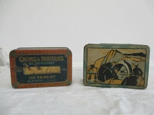 2 ANCIENNES BOITES EN TÔLE GALETTES ET CRÊPES DENTELLES EPOQUE ART-DÉCO - Foto 1 di 10