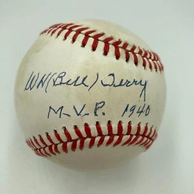 Bill Terry MVP 1940 Signed Inscribed National League Baseball JSA COA RARE - Image 1 of 4