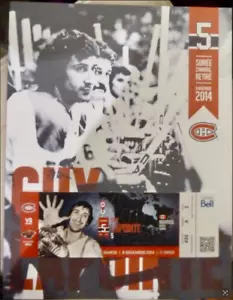 PROGRAM & ticket ** Guy LAPOINTE # 5 retiring Jersey night souvenir kit Montreal - Picture 1 of 5