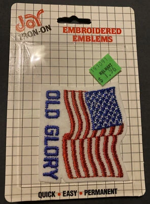 Joy Iron On Appliqué Embroidered Patch American Flag 3” Old Glory Foto 1 de 2