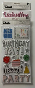 Crate Paper Thickers Glitter Foam Stickers-Celebrate Hooray or Valentine Accents - Picture 1 of 7