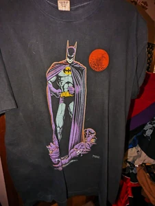 Vintage 1988 Batman Black T-Shirt Size XL DC Comics - Picture 1 of 4
