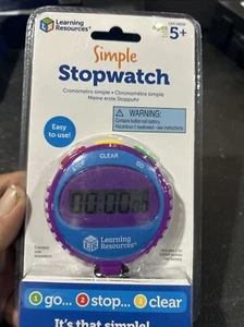 Learning Resources Simple Stopwatch 3 Button Ages 5-Up Purple/Blue LER0808 - Picture 1 of 5