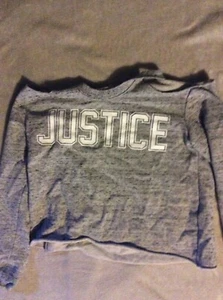 Girls gray Justice sweatshirt size 6/7 EUC - Picture 1 of 1