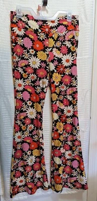 Lindo Leggings Florales Elastizados Florales Hippy Peace Love Margarita Nuevo sin Etiquetas Foto 1 de 4