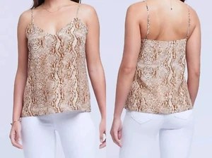 L’Agence Tank Top Womens Medium Silk Camisole Jane Brown Snakeskin Lined - Picture 1 of 12