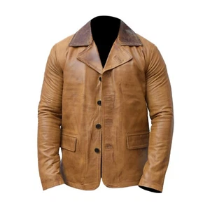 RDR2 Arthur Morgan Brown Cow Boy Style Motorcycle Biker Genuine Leather Jacket - Picture 1 of 4