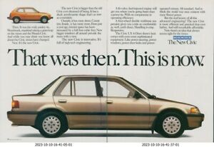 1987 Honda Civic LX 4 Door Innovative Efficient Beauty Vtg Print Ad SI18
