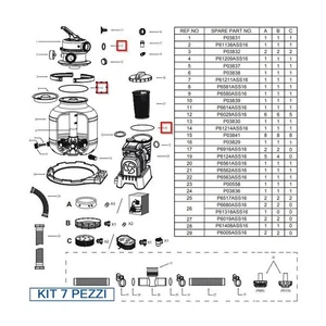 BESTWAY Kit 7 pezzi Guarnizioni per i filtri 58497.58499.58466.58366 - Imagen 1 de 1