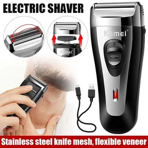 Männer USB elektrischer Rasierer Trimmer Rasierer Haar Bart Rasiermaschine - Bild 1 von 12