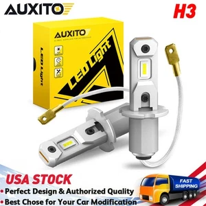 2pcs LED Headlights Bulbs DRL 6500K White H3 Fog Light Lamps Super Bright AUXITO - Picture 1 of 12