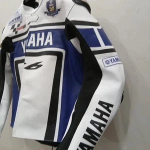 Yamaha Racing Motorbike Leather Jacket New Yamaha R6 Motorcycle Biker Jacket - Picture 1 of 4