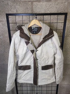 Kuhl Arktik Sherpa Lined Winter Faux Leather/Fur Jacket Cream/Brown Size M - Picture 1 of 12