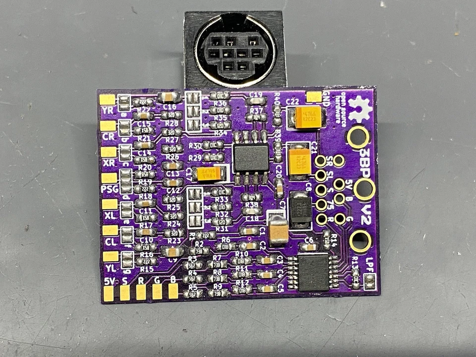 Sega Genesis 3BP Triple Bypass V2 Board Pull-up Resistors & New 9 Pin Mini DIN