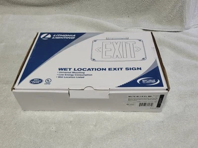 Lithonia Lighting Wet Location Exit Sign WLTE-W 1 R EL M6 Red Letter Universal - Image 1 of 4