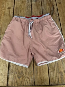 Quick Drying ELLESSE Dusty Pale Pink Visible Waistband Swim Beach SHORTS, Large - Picture 1 of 8
