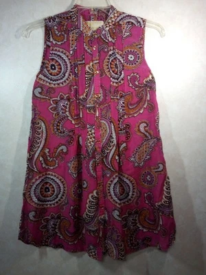 Vestido Michael Kors para mujer 10 rosa mezcla de seda floral con botones sin mangas Foto 1 de 4