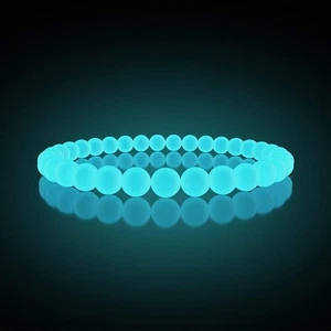 2pcs Luminous Stone Round Bead Bracelet Glow In The Dark Jewelry Party Gift - Picture 1 of 9