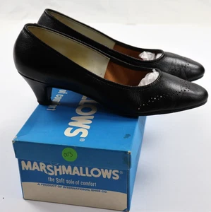 Vintage Marshmallows Victoria Damenschuhe 9M schwarz Slipper Pumps Absatz - Bild 1 von 8