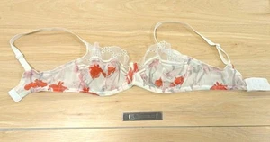 Calvin Klein Multicolored Floral Sheer Mesh Balconette Bra 34D Floral Poppy Sexy - Picture 1 of 9