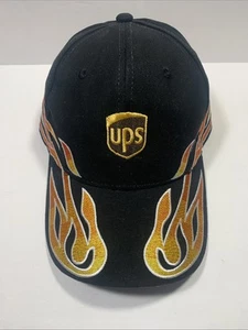 NASCAR  UPS  Racing Hat Vintage Double Sided Flames  NEW  Adjustable Back  Black - Picture 1 of 17
