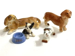 HAGEN RENAKER Dackel Hunde Hund Lot Boxer Schnauzer Hundenapf Statue Figur - Bild 1 von 18