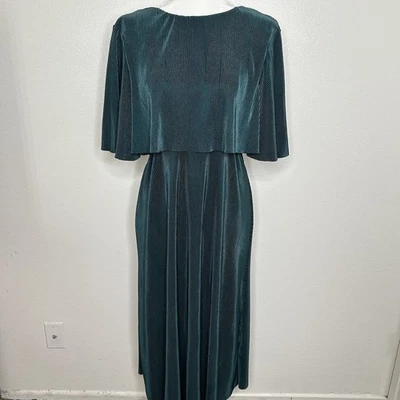 Vestido midi arrugado verde manga acampanada talla 6 usado en excelente estado de ASOS para mujer Foto 1 de 4