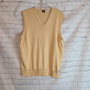 TSE Damen Seide/Kaschmir Mischung V-Ausschnitt ärmellos Pullover Tank Top gelb GR. LG - Bild 1 von 12